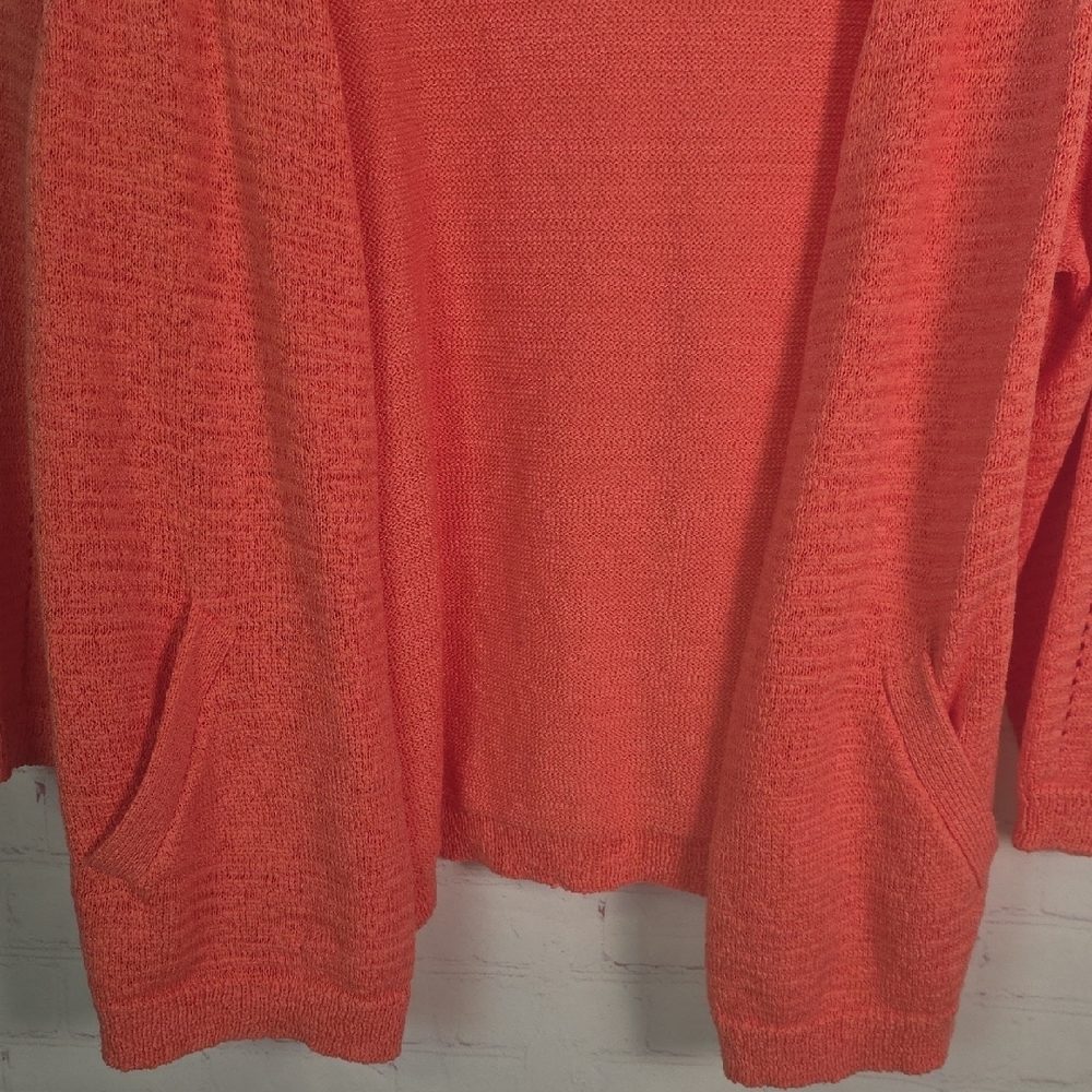 Coldwater Creek Vibrant Coral Cardigan - Picture 4 of 6